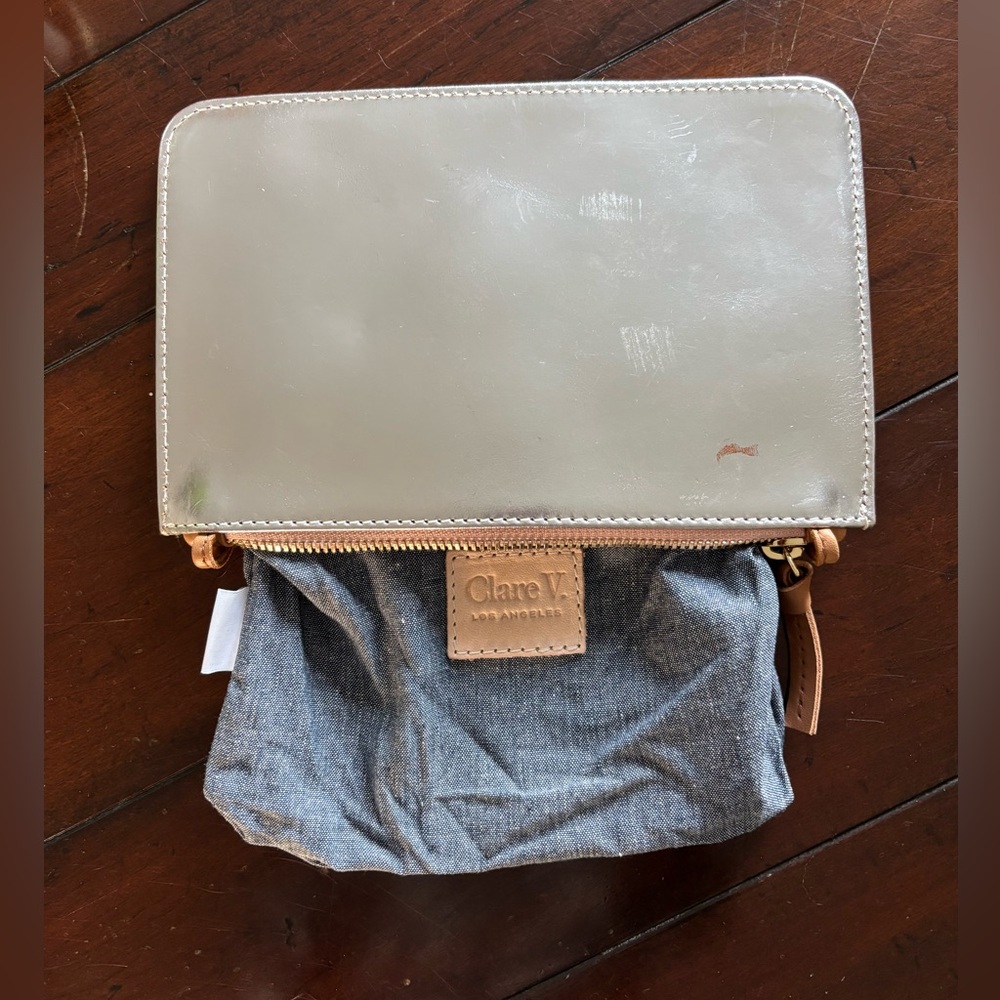 Clare V. Margot Wallet Clutch w/ Tabs Metallic Silver - Picture 4 of 9